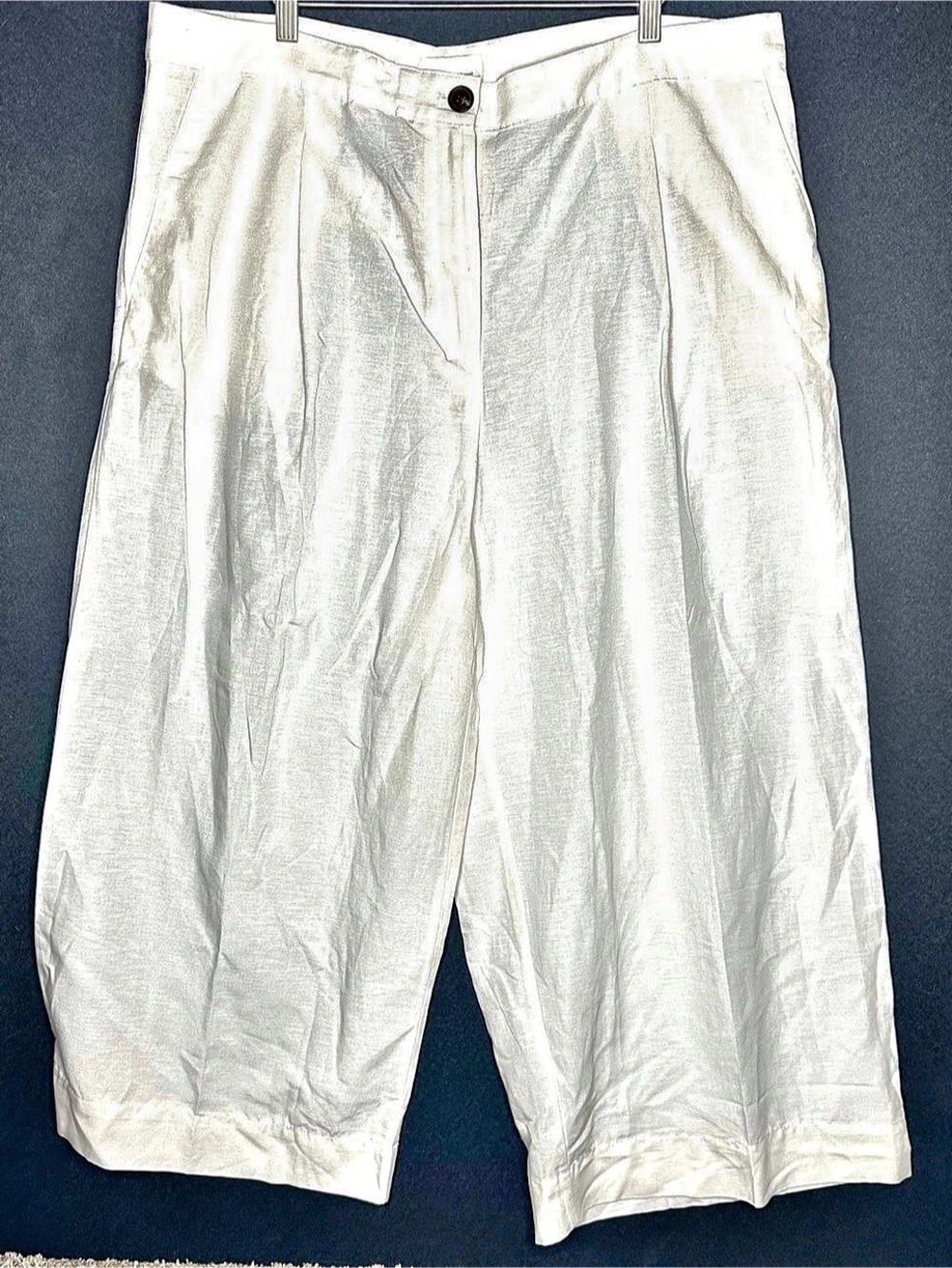 H&M Linen Blend Mélange Wide-Leg Pants Size 18